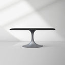 Aero Solid Oak Top Dining Table Tulip Rectangular Dining Table with Launette Base