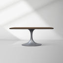 Saint Germain Solid Wood Dining Table with Steel Base