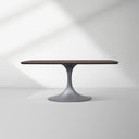 Aero Solid Oak Top Dining Table Tulip Rectangular Dining Table with Launette Base