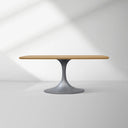 Saint Germain Solid Wood Dining Table with Steel Base