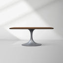 Aero Solid Oak Top Dining Table Tulip Rectangular Dining Table with Launette Base
