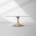 Saint Germain Stone Dining Table with Launette Base