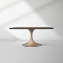 Saint Germain Solid Wood Dining Table with Steel Base