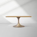 Saint Germain Solid Wood Dining Table with Steel Base