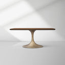 Saint Germain Solid Wood Dining Table with Steel Base