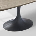 Aero Solid Oak Top Dining Table Tulip Rectangular Dining Table with Launette Base