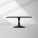 Aero Solid Oak Top Dining Table Tulip Rectangular Dining Table with Launette Base