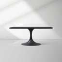 Aero Solid Oak Top Dining Table Tulip Rectangular Dining Table with Launette Base