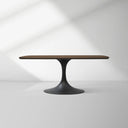 Saint Germain Solid Wood Dining Table with Steel Base