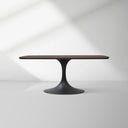 Saint Germain Solid Wood Dining Table with Steel Base