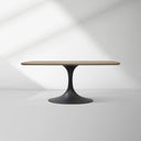 Saint Germain Solid Wood Dining Table with Steel Base