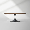 Aero Solid Oak Top Dining Table Tulip Rectangular Dining Table with Launette Base