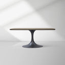 Aero Solid Oak Top Dining Table Tulip Rectangular Dining Table with Launette Base
