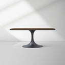 Saint Germain Solid Wood Dining Table with Steel Base