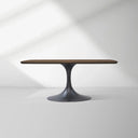 Aero Solid Oak Top Dining Table Tulip Rectangular Dining Table with Launette Base