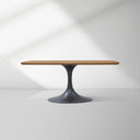 Saint Germain Solid Wood Dining Table with Steel Base