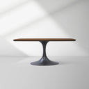 Saint Germain Solid Wood Dining Table with Steel Base