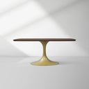 Saint Germain Solid Wood Dining Table with Steel Base