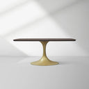 Aero Solid Oak Top Dining Table Tulip Rectangular Dining Table with Launette Base