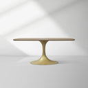 Aero Solid Oak Top Dining Table Tulip Rectangular Dining Table with Launette Base