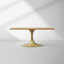 Saint Germain Solid Wood Dining Table with Steel Base