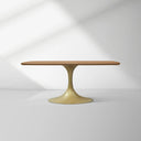 Aero Solid Oak Top Dining Table Tulip Rectangular Dining Table with Launette Base