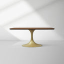 Aero Solid Oak Top Dining Table Tulip Rectangular Dining Table with Launette Base