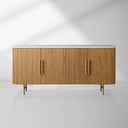 Finnley Wood Sideboard Marble Countertop Buffet Storage Rural Entryways Cabinet