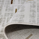 LiuJin Gilded Line Abstract Ivory Area Rug