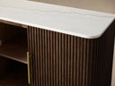 Finnley Wood Sideboard Marble Countertop Buffet Storage Rural Entryways Cabinet