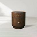 Ashbrook Nightstand Oak Wood Carrara Marble Top Modern Classic Bedroom