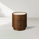 Ashbrook Nightstand Oak Wood Carrara Marble Top Modern Classic Bedroom