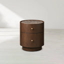 Ashbrook Nightstand Oak Wood Carrara Marble Top Modern Classic Bedroom
