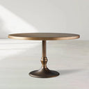 Wade Round Recycled Metal Bistro Table with Cast Iron Base
