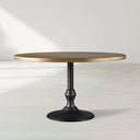 Wade Round Recycled Metal Dining Table with Cast Iron Base