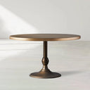Wade Round Recycled Metal Dining Table with Cast Iron Base