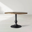 Wade Round Recycled Metal Dining Table with Cast Iron Base