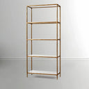 Thaddeus Metal White Marble Shelving Hand-Forged Shelving Units Storage Shelves