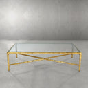 Vintage Forged Glass Rectangular Coffee Table