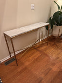 Vintage Forged Rectangle Marble Console Table