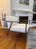 Vintage Forged Retro Silver Iron Frame Track Armchair