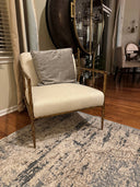 Vintage Forged Retro Silver Iron Frame Track Armchair