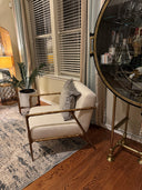 Vintage Forged Retro Silver Iron Frame Track Armchair
