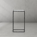 Thaddeus Tempered Glass Side Table Hand-Forged C-Shaped End Table