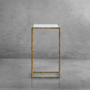 Thaddeus Tempered Glass Side Table Hand-Forged C-Shaped End Table