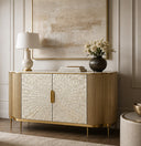 Perla 2 Door Mother of Pearl Sideboard Cabinet with Slate Top