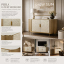 Perla 2 Door Mother of Pearl Sideboard Cabinet with Slate Top