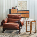 Mercury Cowhide Walnut Sofa Chair