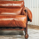 Mercury Cowhide Walnut Sofa Chair