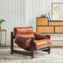 Mercury Cowhide Walnut Sofa Chair